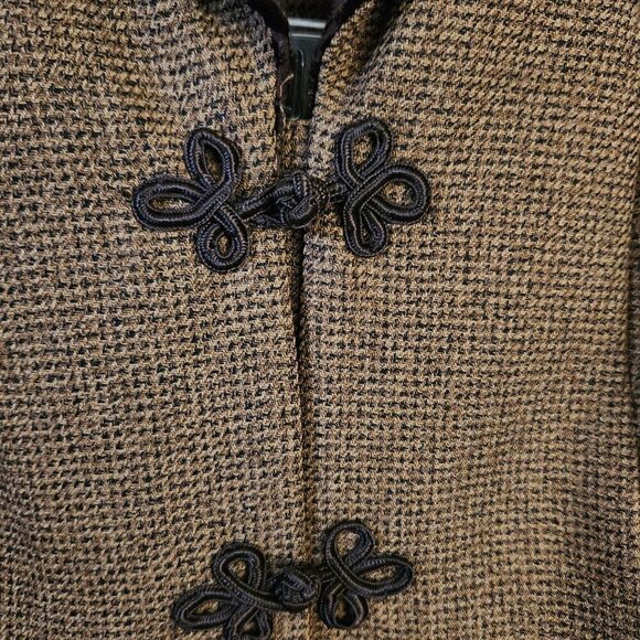 Danny & Nicole Vintage Brown Tweed Unique Pant Suit Size 8P - Picture 6 of 11